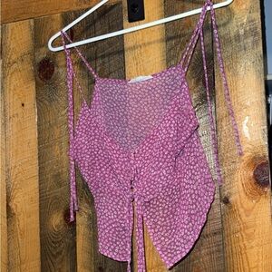 Pink Floral Women's Tank Top